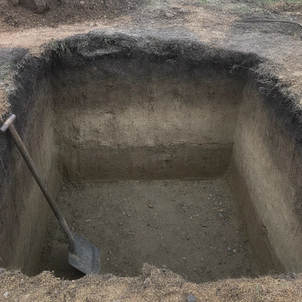 Wykop dopasowany do wymiarów zbiornika betonowego 10m3